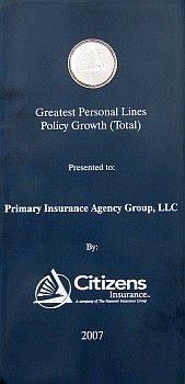 Citizens Greatest Personal Lines Policy Growth Award